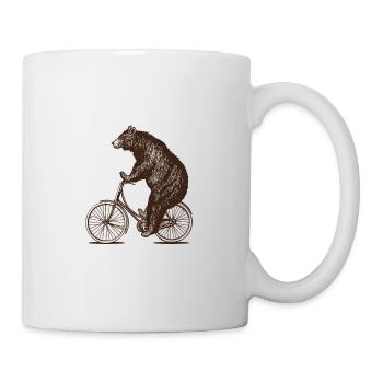 Bear on the bike - Mug - white - Right