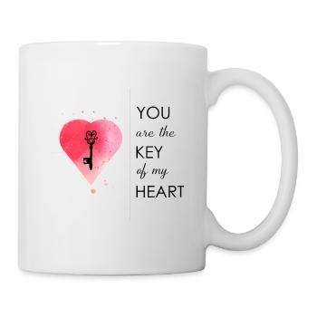 Tu es la clé de mon cœur - Mug blanc - blanc - Droite