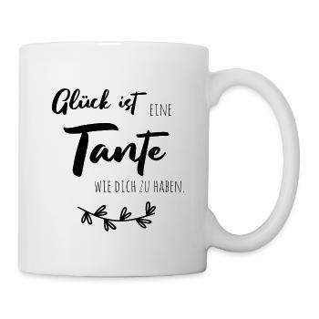 Glück ist, eine Tante wie dich zu haben. - Tasse - Weiß - Rechts