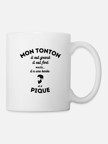 Mon tonton barbu pique - Mug blanc - blanc