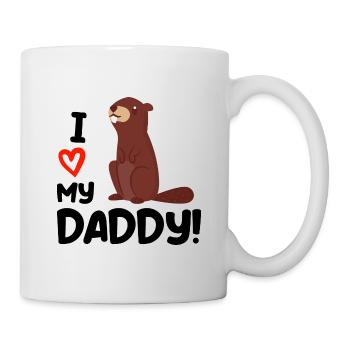 I love my daddy gift birth papa father - Mug - white - Right