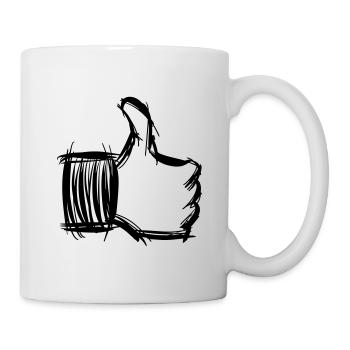 Thumbs high symbol, hand drawn - Mug - white - Right