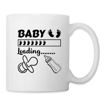 Baby wird geladen, schwanger - Tasse - Weiß - Rechts