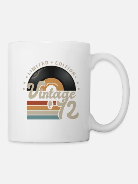 vintage Vinyle 1972 cadeau anniversaire 51 ans - Mug blanc - blanc