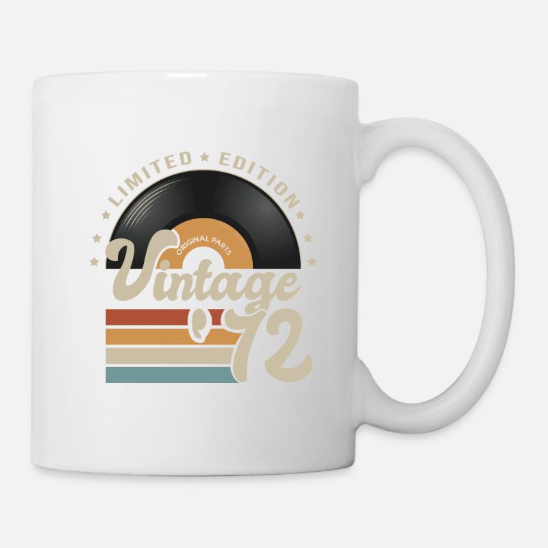 vintage Vinyle 1972 cadeau anniversaire 51 ans - Mug blanc - blanc