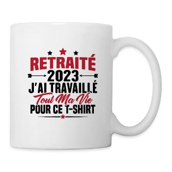 Retraité En 2023 / Humour Cadeau Retraité 2023 - Mug blanc - blanc - Droite