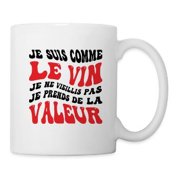 Je suis comme le vin je ne vieillis pas je prends - Mug blanc - blanc - Droite