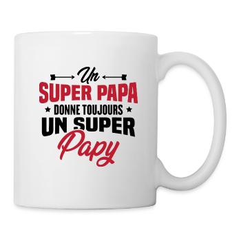 Un super papa donne toujours un super papy - Mug blanc - blanc - Droite