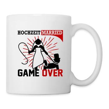 Hochzeit Married Game Over Peitsche Mann kniet - Tasse - Weiß - Rechts