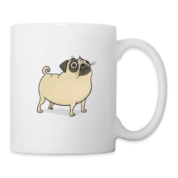 Pug funny embarrassed - Mug - white - Right