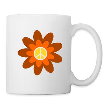 70s Flower Pattern Hippie Festival Costume - Mug - white - Right