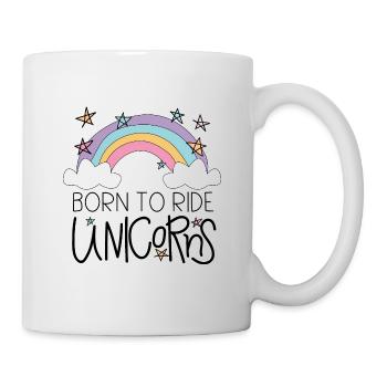 BORN TO RIDE UNICORN WITH RAIBOW. - Mug - white - Right