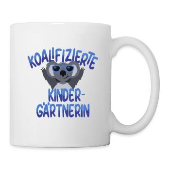 Qualifizierte Kindergärtnerin Spruch Koala Lustig - Tasse - Weiß - Rechts