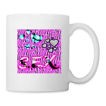 S.E.X. - Herzen - Tasse - Weiß - Rechts