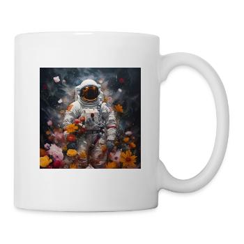 Astronaut Blumen Unendlichkeit - Tasse - Weiß - Rechts