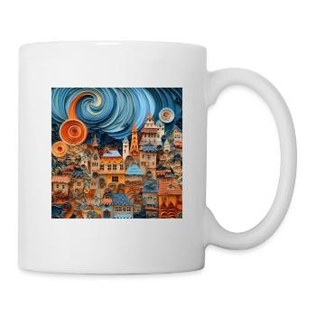 Papier Stadt - Tasse - Weiß - Rechts