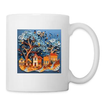Papier Stadt - Tasse - Weiß - Rechts