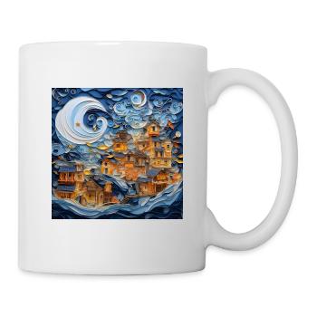 Papier Stadt - Tasse - Weiß - Rechts