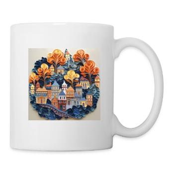 Papier Stadt - Tasse - Weiß - Rechts