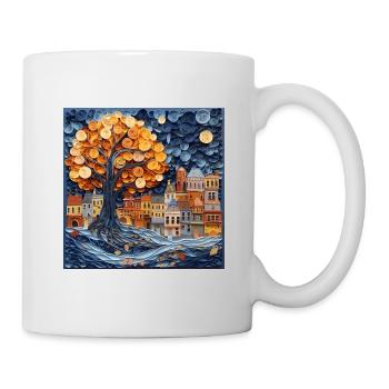 Papier Stadt - Tasse - Weiß - Rechts