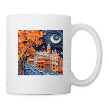Papier Stadt - Tasse - Weiß - Rechts