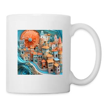 Papier Stadt - Tasse - Weiß - Rechts