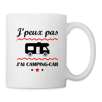 J'peux pas j'ai camping-car, camping-cariste - Mug blanc - blanc - Droite