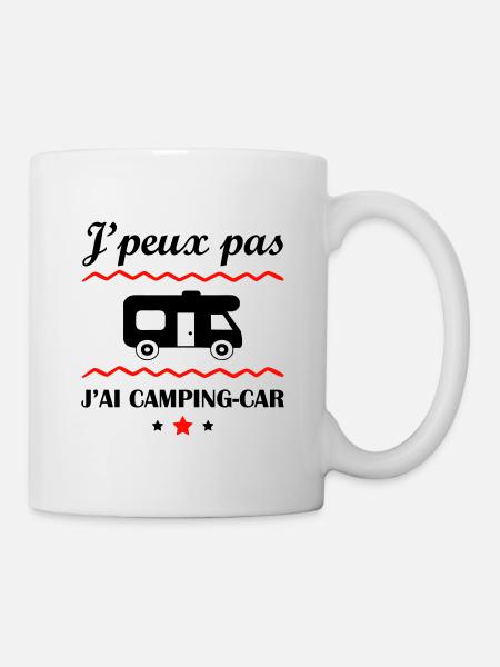 J'peux pas j'ai camping-car, camping-cariste - Mug blanc - blanc