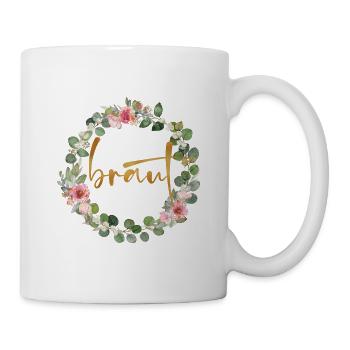 Wreath Team Bride can be personalized - Mug - white - Right