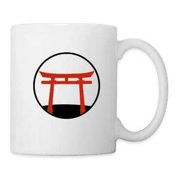 Red Torii Gate on Hill: Japan - Mug - white - Right