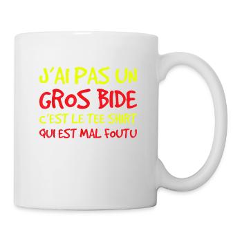 J'ai pas un gros bide c'est le tee shirt - Mug blanc - blanc - Droite