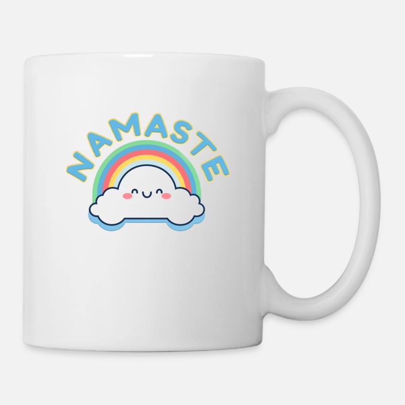 Namaste! Happy rainbow, customizable - Mug - white