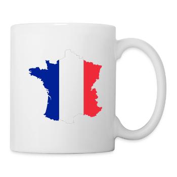 France Silhouette with French Flag Inside - Mug - white - Right