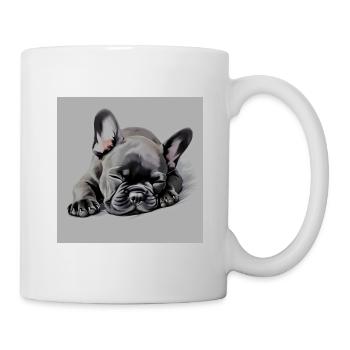 Chiot bouledogue français noir - Mug blanc - blanc - Droite