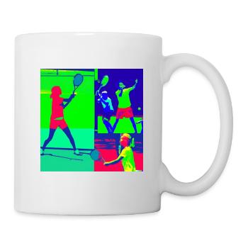 Tennisspieler auf dem Platz - Tasse - Weiß - Rechts