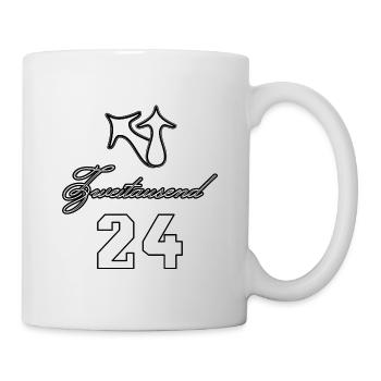 Zweitausend 2024, Silvester, Uhrzeiger, Uhr, Glück - Tasse - Weiß - Rechts