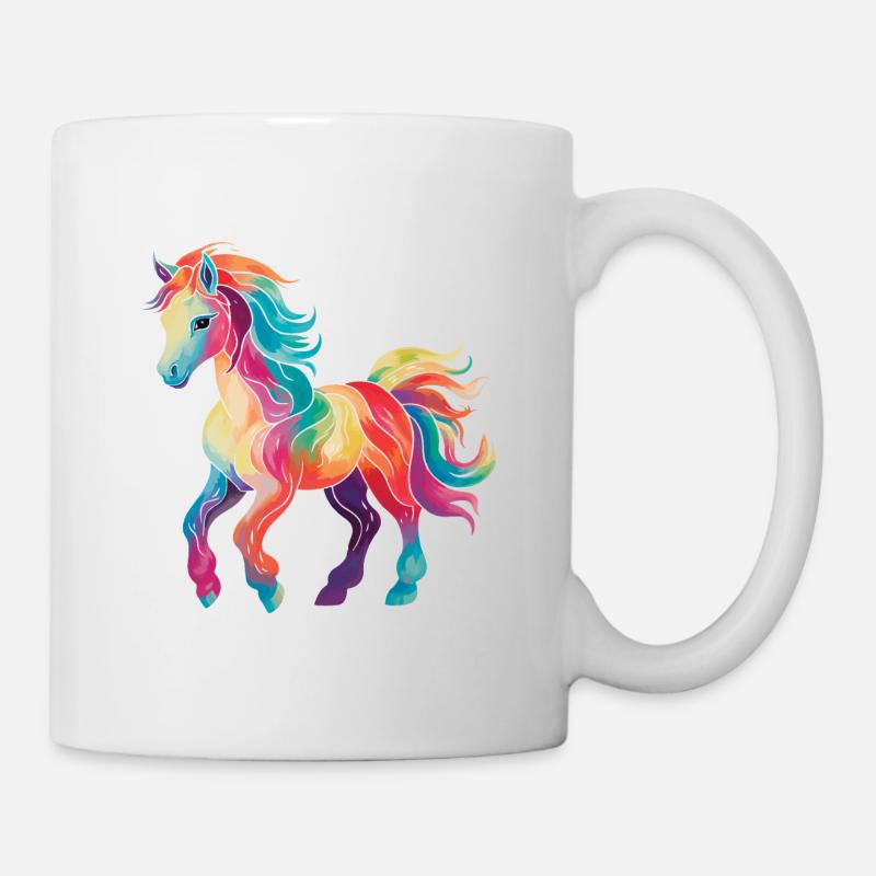 Poney coloré - Mug blanc - blanc