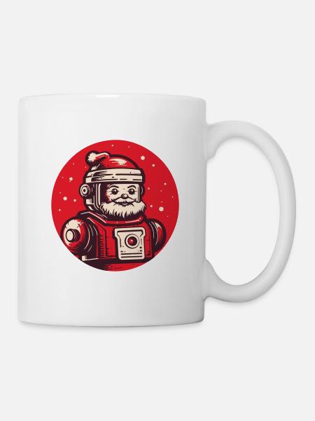 Robo-Santa: Festlicher Android - Tasse - Weiß