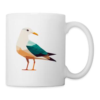 Nordsee Küste Möwe Polygon - Tasse - Weiß - Rechts