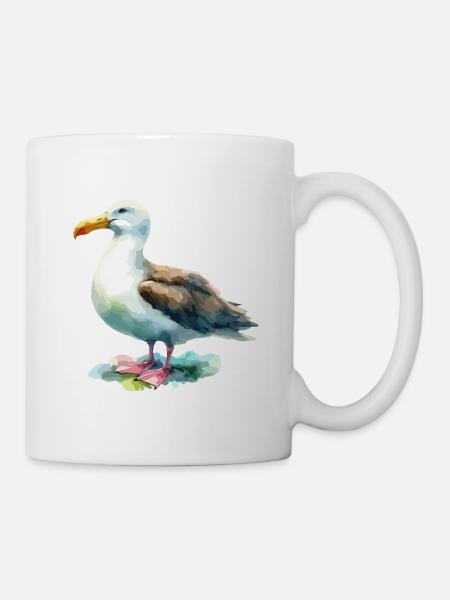 Albatross Watercolor North Sea Coast - Mug - white