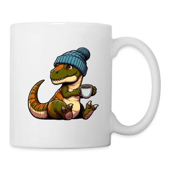 Bébé thé Rex Dino dinosaure bonnet chapeau Tee - Mug blanc - blanc - Droite