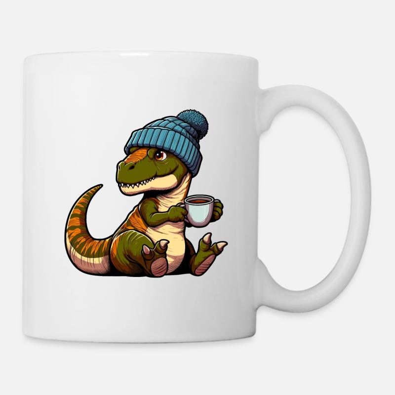 Baby Tea Rex Dino Dinosaurier Beanie Mütze Tee - Tasse - Weiß