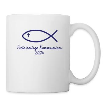 Erste Heilige Kommunion 2024 1. Erstkommunion - Tasse - Weiß - Rechts