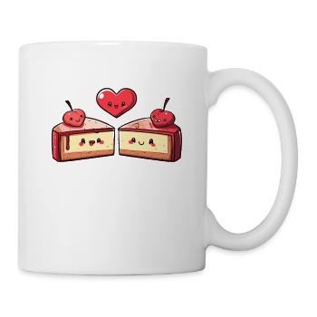 Cheesecake Couple Love Cake Heart Valentine's Day - Mug - white - Right