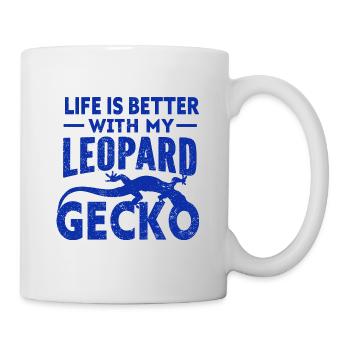 Gecko - Amphibie Tier - Tasse - Weiß - Rechts