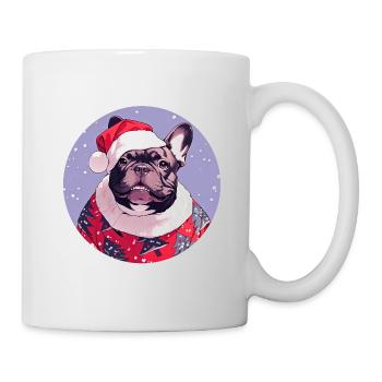 Christmas Motif - Black French Bulldog - Mug - white - Right