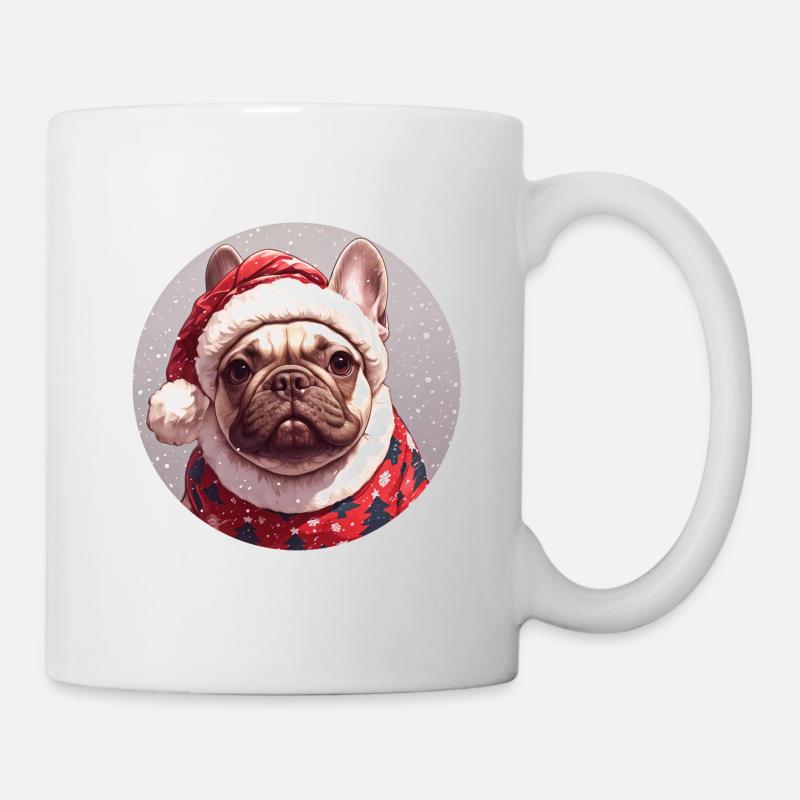 Motif de Noël - Bouledogue français beige - Mug blanc - blanc