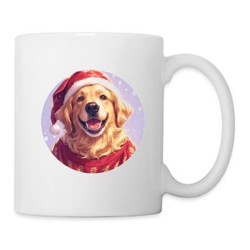 Christmas motif with a Golden Retriever - Mug - white - Right
