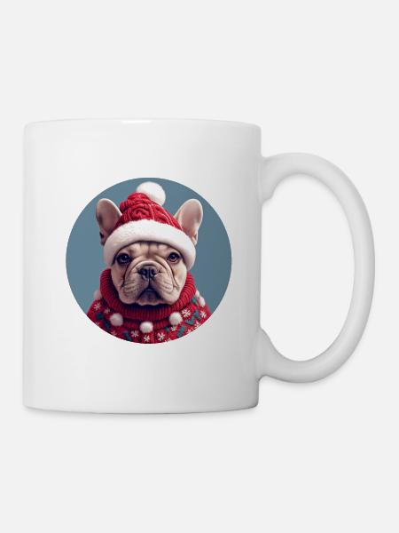 Motif de Noël - Bouledogue français beige - Mug blanc - blanc