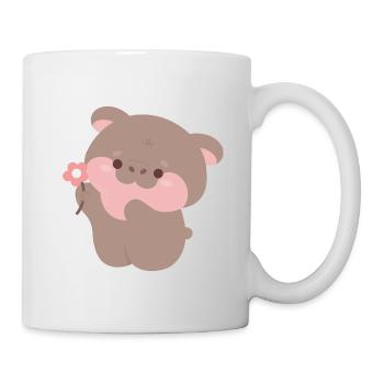Romantisches Muh Deng Nilpferd - Tasse - Weiß - Rechts